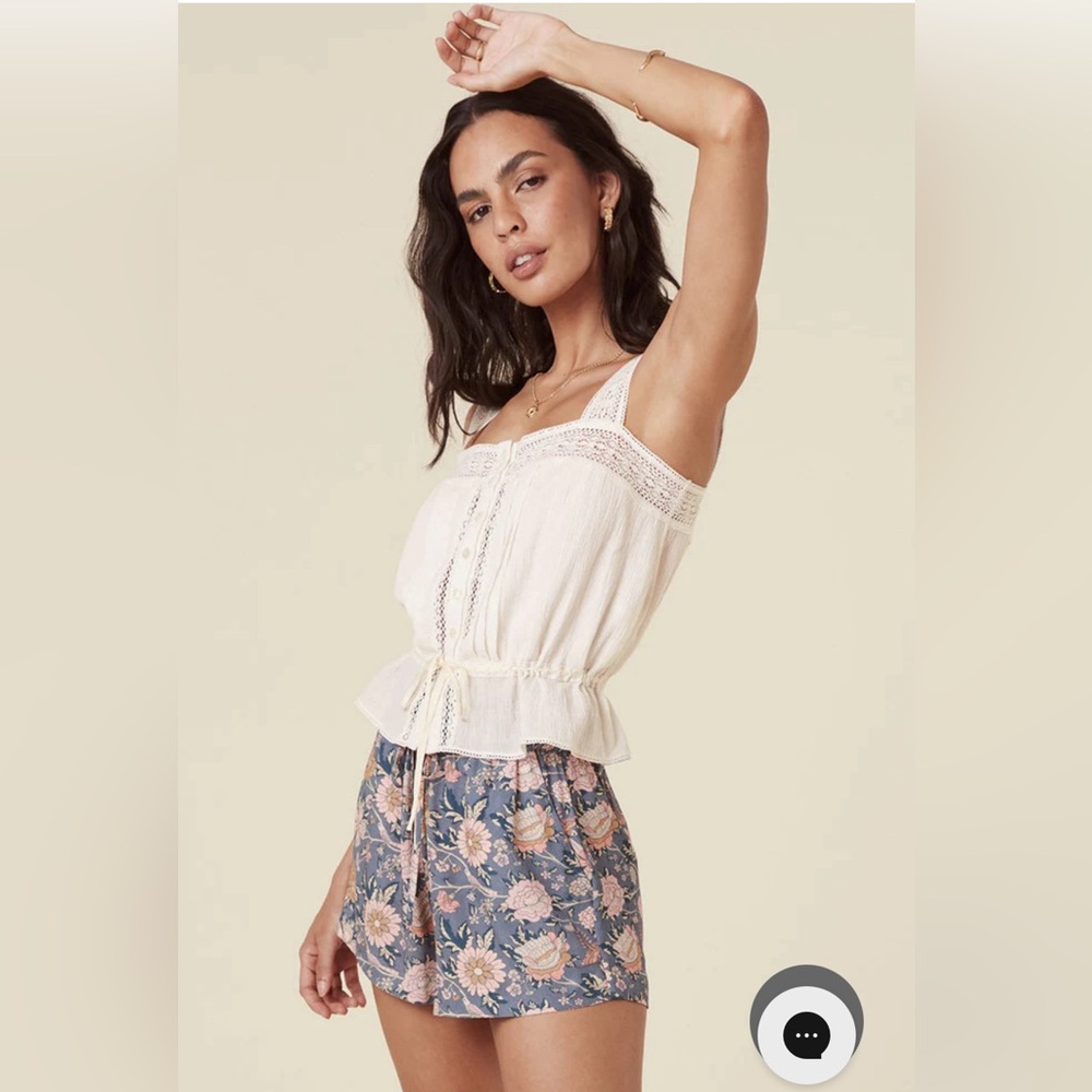 Spell Cream Crochet-Trimmed Peasant Camisole - Picture 4 of 16